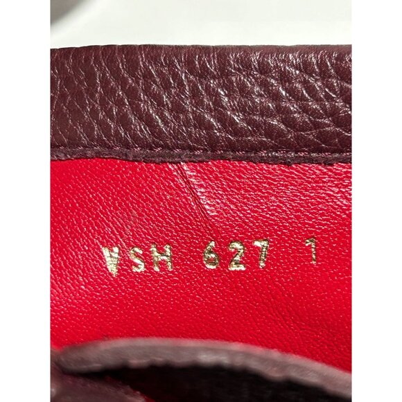 Valentino Garavani Pebbled Calfskin Rockstud Boots in Burgundy - Sz 40.5 (10.5) - Picture 9 of 10